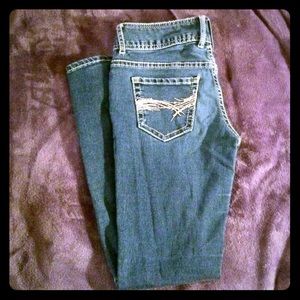 Great condition double button dark blue jeans